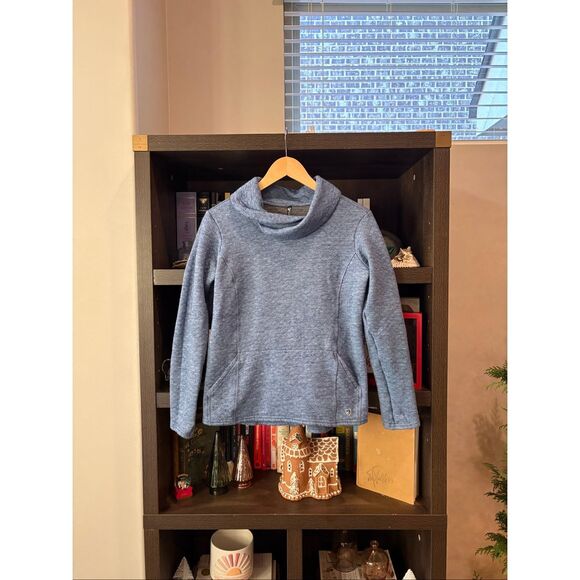 Kuhl Sweaters - Kuhl Athena Blue Cowl Neck Kangaroo Pouch Pullover Sweater Top Size Medium